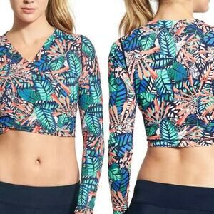 Athleta Hanalei Crop Rashguard In Tropical Print